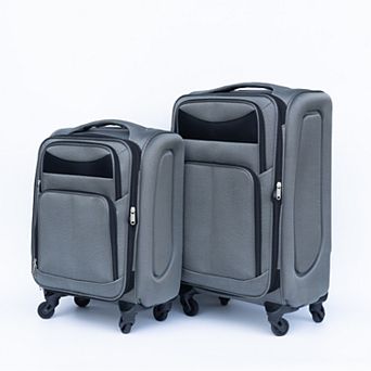 WOW PIONEER Two-Piece Softside Luggage Set with Spinner Wheels and Adjustable Handle