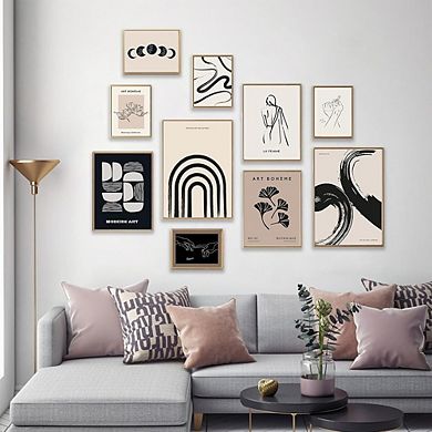 Minimalist Boho Wall Art Print Set of 10 Abstract Line Art Home Decor