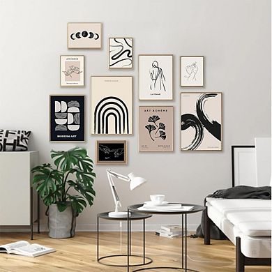 Minimalist Boho Wall Art Print Set of 10 Abstract Line Art Home Decor
