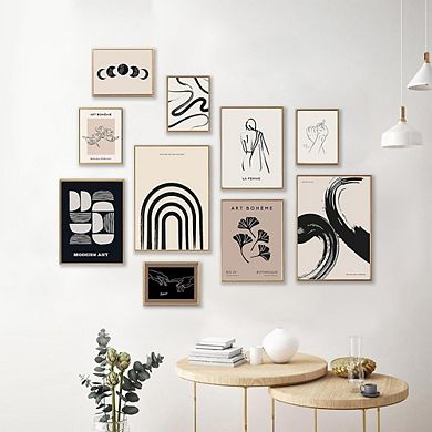 Minimalist Boho Wall Art Print Set of 10 Abstract Line Art Home Decor