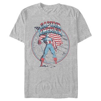 Big & Tall Marvel Captain America USA Flag Graphic Tee