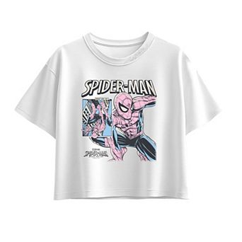 Girls 7-16 Marvel Spider-Man Brand New Day Comic Cover Boxy Tee
