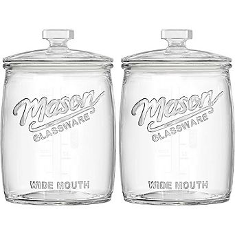 Large Glass Cookie Jar Set with Airtight Lids, Pantry Storage Canisters