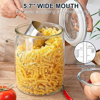 Large Glass Cookie Jar Set with Airtight Lids, Pantry Storage Canisters