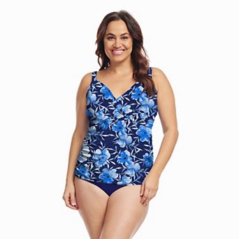 Plus Size Mazu Swim Wrap Front Tankini Top