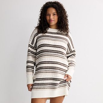 Juniors' Plus Size SO® Fair Isle Sweater Dress