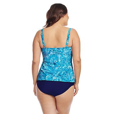 Plus Size Mazu Swim Drape Bandeau Tankini Top