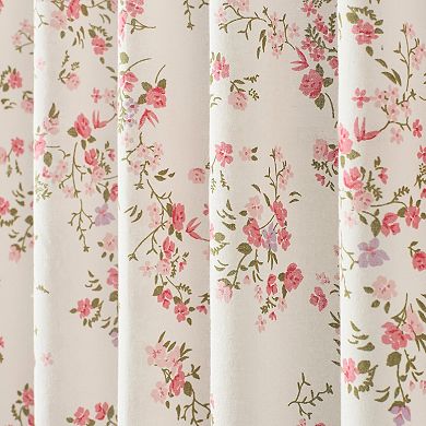 Peri Confetti Floral 2-Piece Curtain Panel Set with Tote Bag