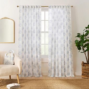 Peri Heirloom Rose 2 pc Curtain Panel Set with Tote Bag