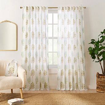 Peri Trees Curtain Panel Pair and Tote Bag Set
