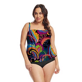 Plus Size Mazu Swim Blouson Tankini Top