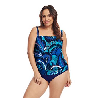 Plus Size Mazu Swim Blouson Tankini Top