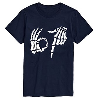 Big & Tall 67 Skeleton Hands Graphic Tee