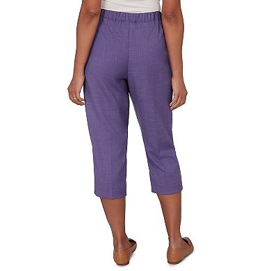 Women's Alfred Dunner Grand Bazaar Textured Elastic Waist Pull On Capris