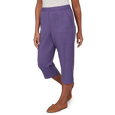 Women's Alfred Dunner Grand Bazaar Textured Elastic Waist Pull On Capris