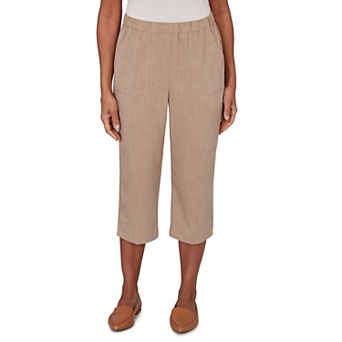 Women's Alfred Dunner Grand Bazaar Textured Elastic Waist Pull On Capris