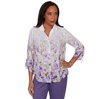 Women's Alfred Dunner Grand Bazaar Floral Button-Down Top