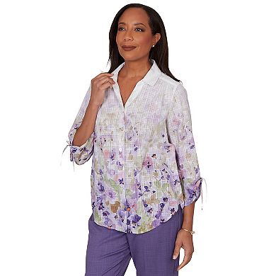 Women's Alfred Dunner Grand Bazaar Floral Button-Down Top