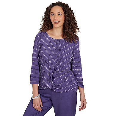 Women's Alfred Dunner Grand Bazaar Twisted Hem Chevron Top