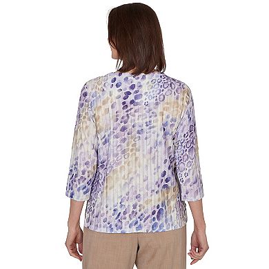 Women's Alfred Dunner Grand Bazaar Animal Print Ribbed Knit Top