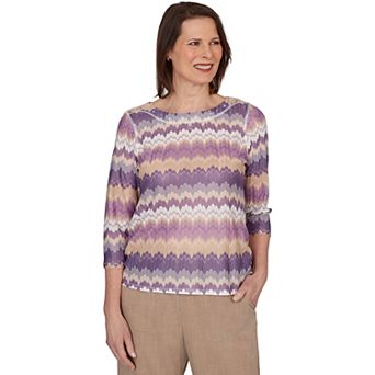 Women's Alfred Dunner Grand Bazaar Rippled Stripes Knit Top