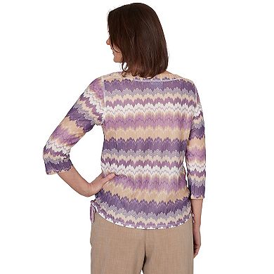 Women's Alfred Dunner Grand Bazaar Rippled Stripes Knit Top