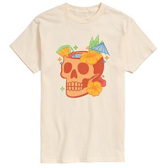 Big & Tall Summerween Skull Tropical Drink Graphic Tee