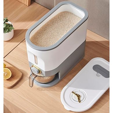 Large Rice and Grain Storage Container with Lid and Measuring Cylinder Moisture-Proof Dispenser