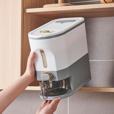 Large Rice and Grain Storage Container with Lid and Measuring Cylinder Moisture-Proof Dispenser