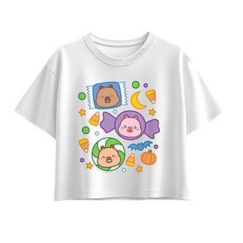 Girls 7-16 CapyFun Capybara Halloween Boxy Tee