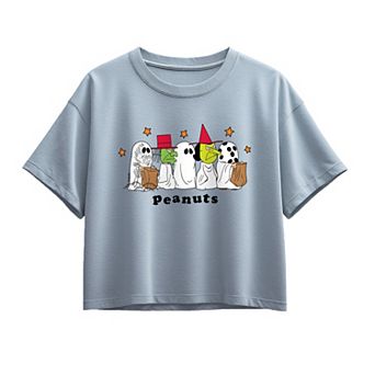 Girls 7-16 Peanuts Halloween Trick or Treat Boxy Tee