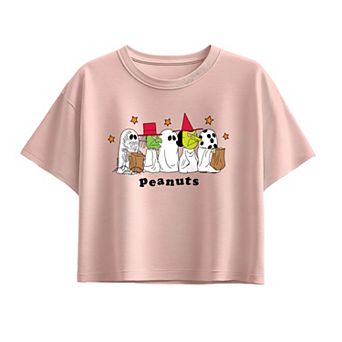 Girls 7-16 Peanuts Halloween Trick or Treat Boxy Tee
