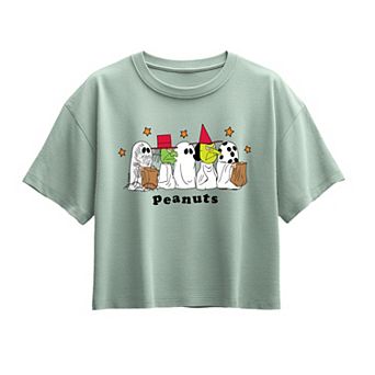Girls 7-16 Peanuts Halloween Trick or Treat Boxy Tee