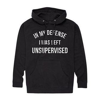 Big & Tall Men's In My Defense I Was Left Unsupervised Graphic Hoodie