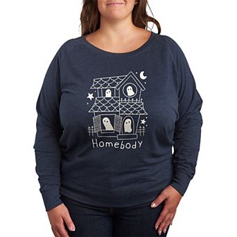 Plus Size Haunted House French Terry Long Sleeve Tee