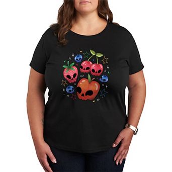 Plus Size Summerween Jack O' Lantern Fruits Graphic Tee