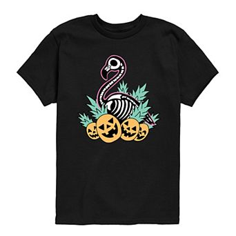Boys 8-20 Summerween Flamingo Skeleton Graphic Tee