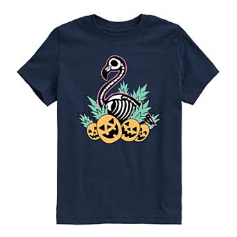 Boys 8-20 Summerween Flamingo Skeleton Graphic Tee
