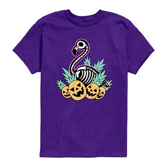 Boys 8-20 Summerween Flamingo Skeleton Graphic Tee