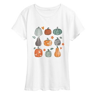 Women's Fall Pumpkins Grid Graphic Tee