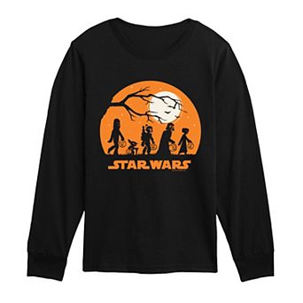 Boys 8-20 Star Wars Trick Or Treat Halloween Silhouette Long Sleeve Graphic Tee