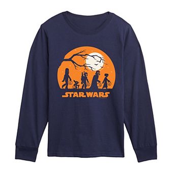 Boys 8-20 Star Wars Trick Or Treat Halloween Silhouette Long Sleeve Graphic Tee