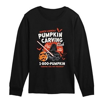 Boys 8-20 Star Wars Darth Vader Pumpkin Carving Club Long Sleeve Graphic Tee