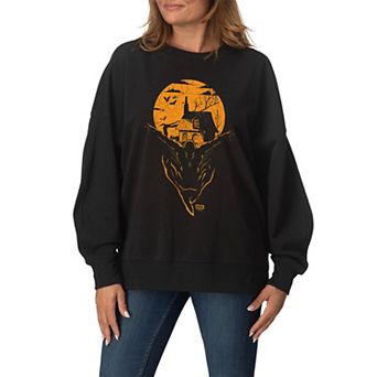 Women's Marvel Spider-Man Haunted House Oversized Fleece Crew Sweatshirt