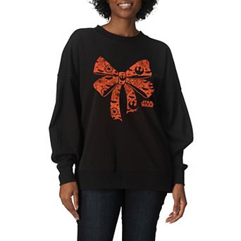 Women's Star Wars Halloween Bow Oversized Fleece Crew Sweatshirt