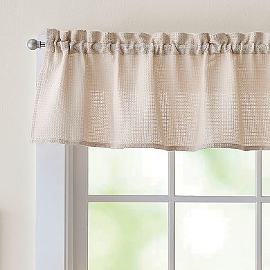 Curtainworks Eldridge Waffle 3-Piece Valance & Tiers Set