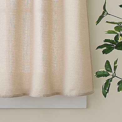 Curtainworks Eldridge Waffle 3-Piece Valance & Tiers Set