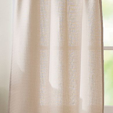 Curtainworks Eldridge Waffle 3-Piece Valance & Tiers Set
