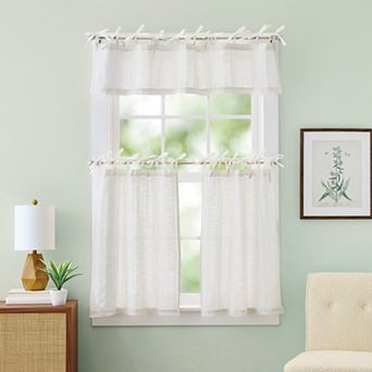 Curtainworks Tie Tab Woven Stripe Window Valance