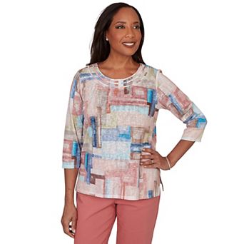 Women's Alfred Dunner Camden Market Painted Color Blocks Knit Top